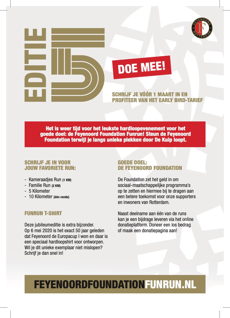 de feyenoord foundation funrun woensdag 6 mei 2020 flyer voorkant