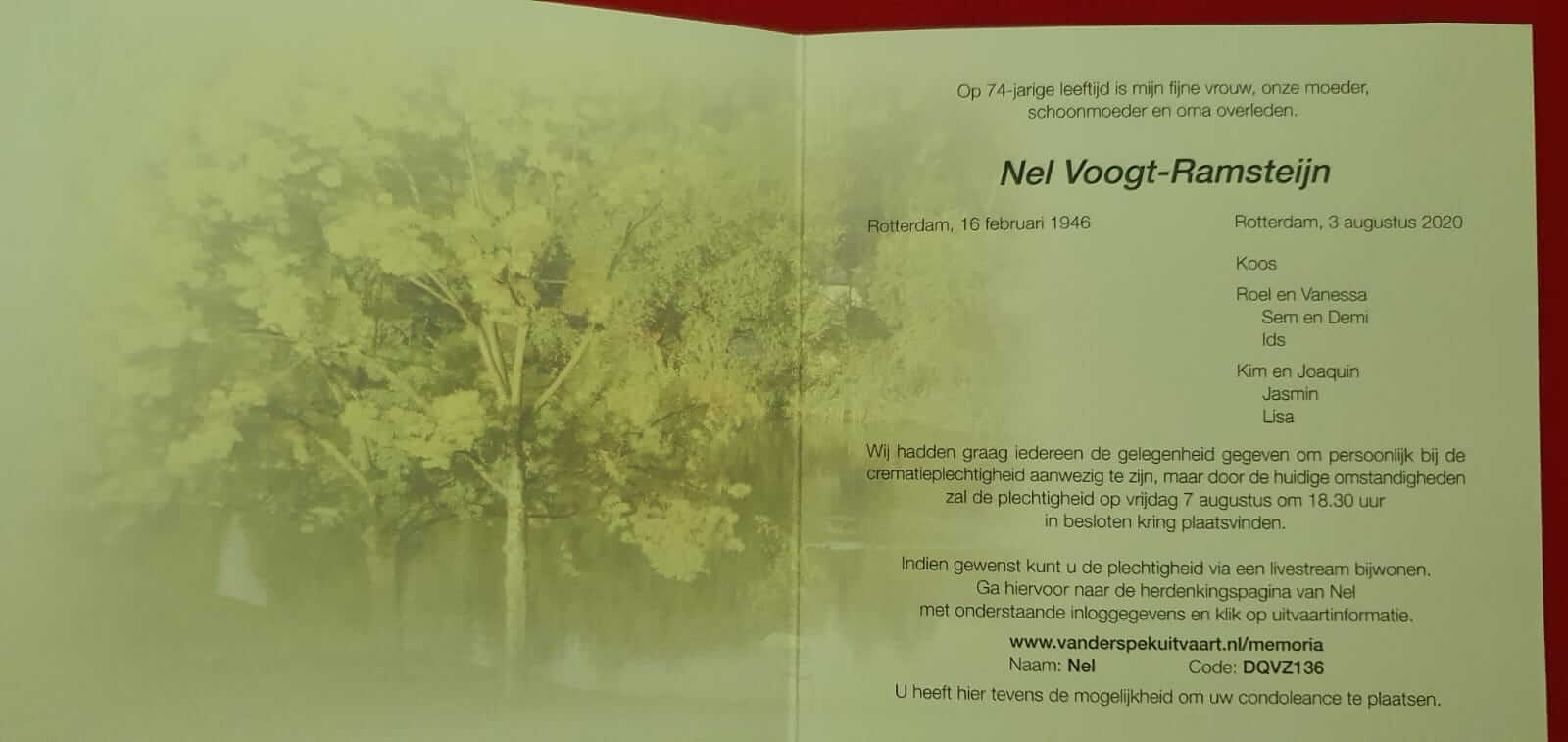 ons bereikte het droeve bericht dat nel voogt is overleden 2
